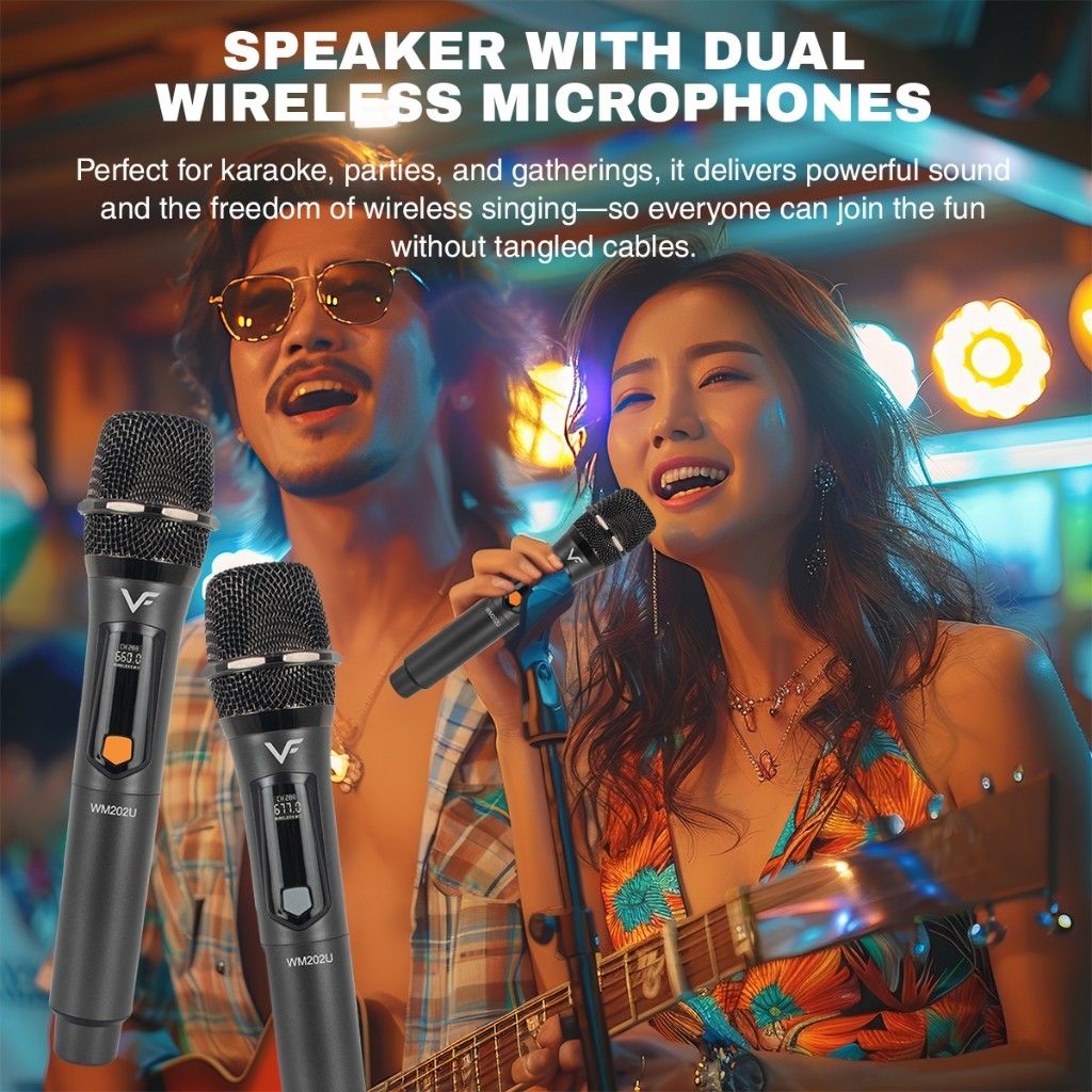 Vinnfier VF Tango Studio 9 Professional Karaoke Bluetooth Speaker 1200W HDMI (ARC) & 7.25" Woofers 2 Wireless Microphone