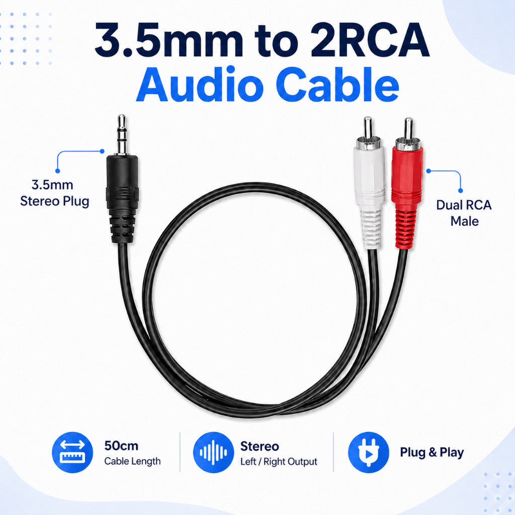 RCA-AUX CABLE 1.5M