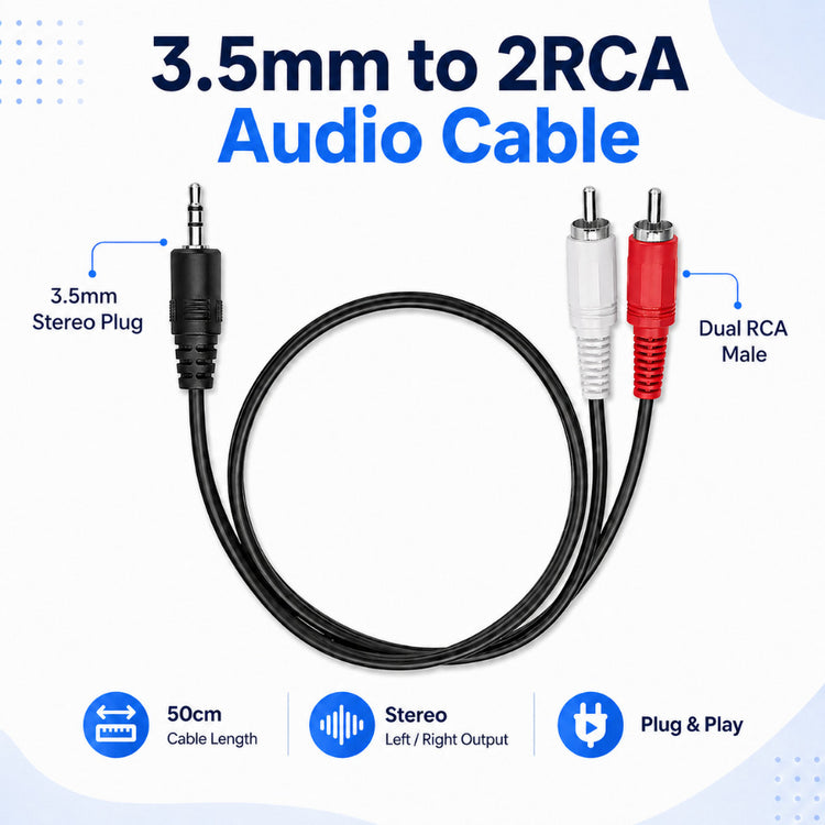 RCA-AUX CABLE 1.5M