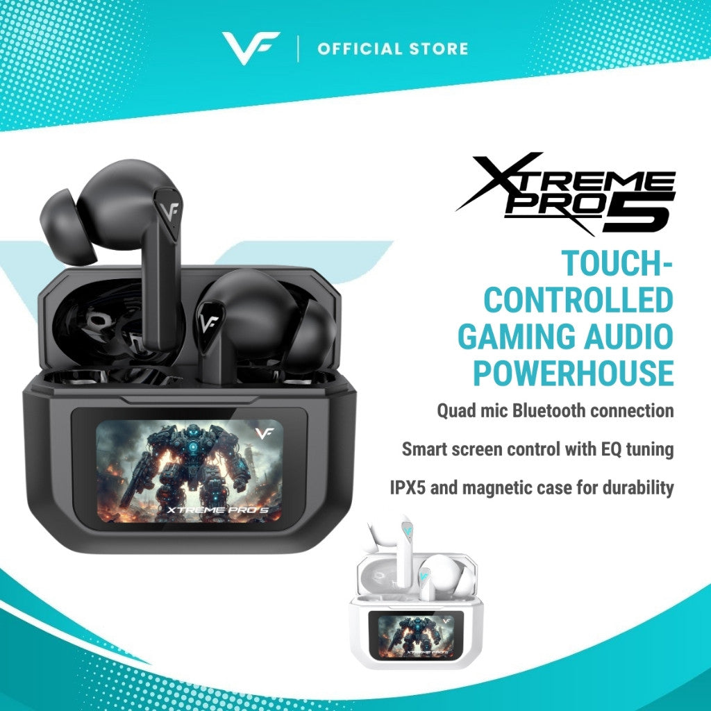 VINNFIER XTREME PRO 5 True Wireless Stereo Smart Screen Control Earbuds Bluetooth EQ Adjustment Audio Charging