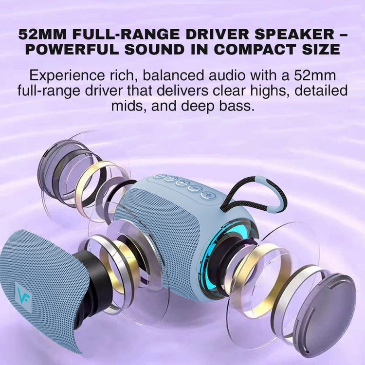 Vinnfier VF Tango Neo 6 LED Light Bluetooth Mini Speaker Extra Bass Built-in Mic USB and Micro-SD card slot  Audio