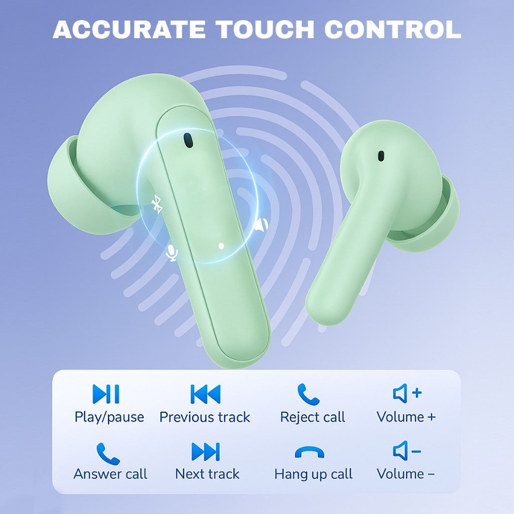 Vinnfier Momento Pro 7 BT True Wireless Earbuds | Quad-Mic ENC | ANC | 20 H Playtime | Bluetooth V6.0 | Deep Bass | IPX5