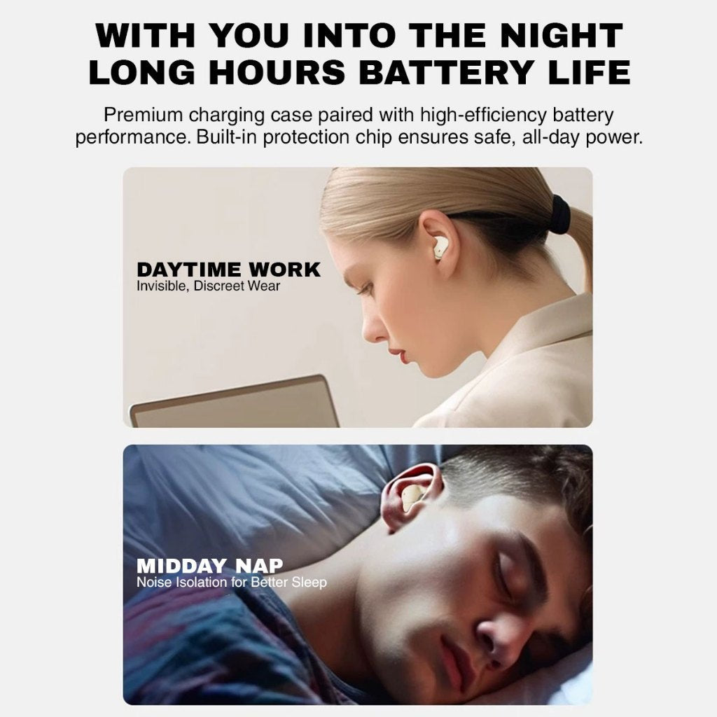 Vinnfier VF ONIX LITE Sleep Earbuds | Zero-Pressure Comfort for Side Sleepers & 3X Noise Blocking Snore Blocking