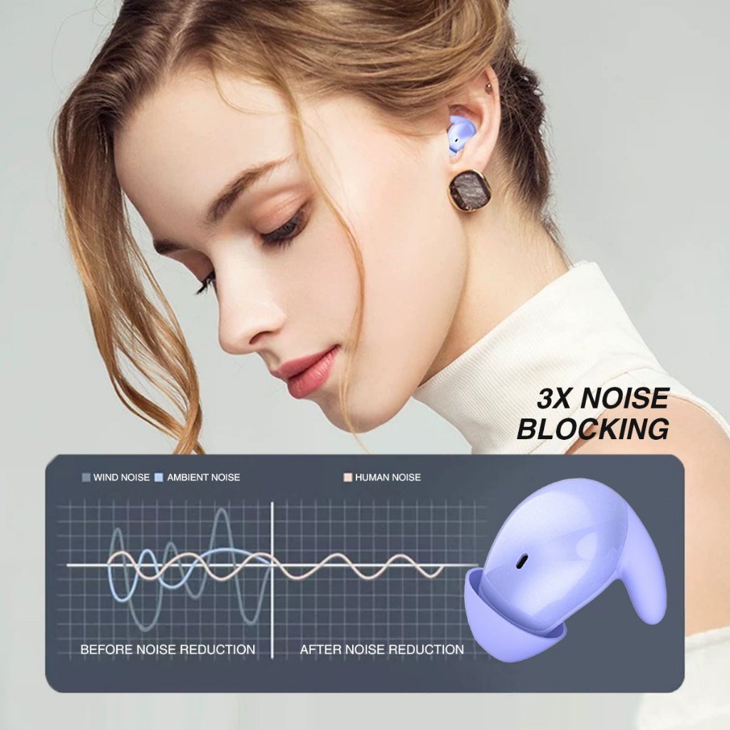 Vinnfier VF ONIX LITE Sleep Earbuds | Zero-Pressure Comfort for Side Sleepers & 3X Noise Blocking Snore Blocking