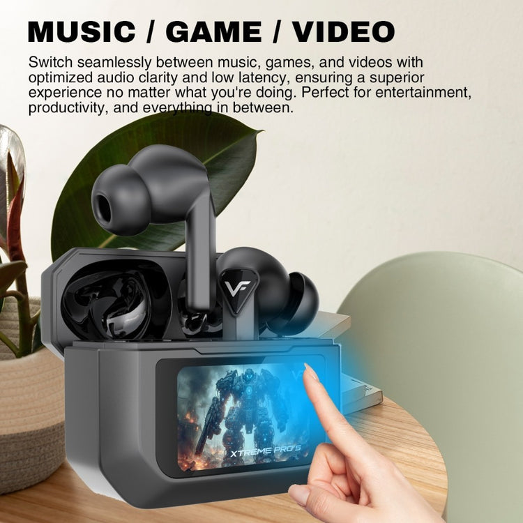VINNFIER XTREME PRO 5 True Wireless Stereo Smart Screen Control Earbuds Bluetooth EQ Adjustment Audio Charging