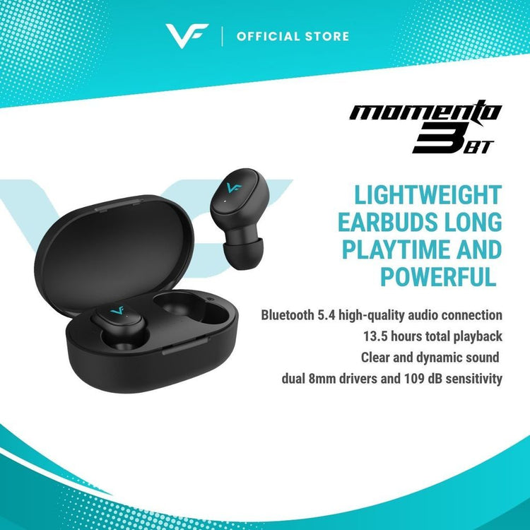 Vinnfier VF Momento 3 BT Earbuds Bass TWS earphone bluetooth 5.4 IPX5 True Wireless Earbuds Built In mic