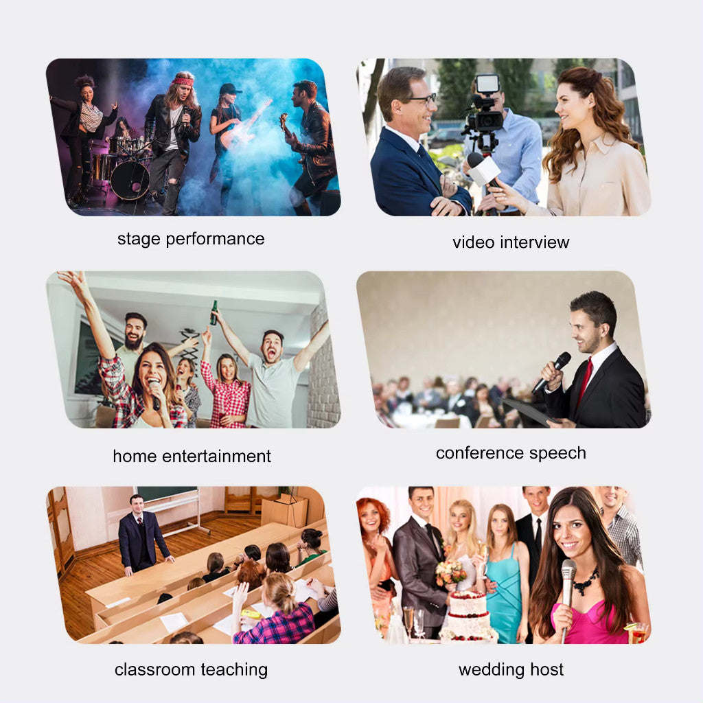 Vinnfier VF WM1100DUOUC Professional UHF Wireless Microphone with Rechargeable Transmitter Karaoke Mic