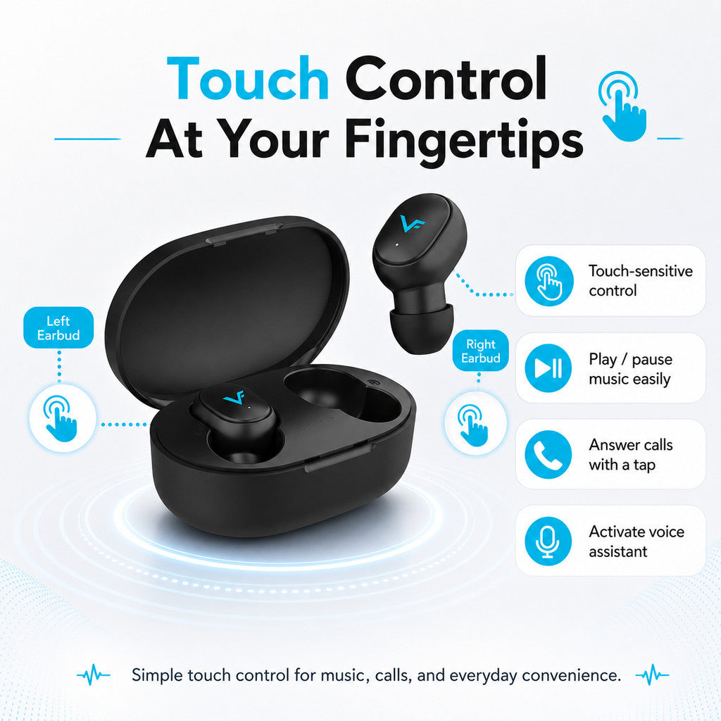 Vinnfier VF Momento 3 BT Earbuds Bass TWS earphone bluetooth 5.4 IPX5 True Wireless Earbuds Built In mic