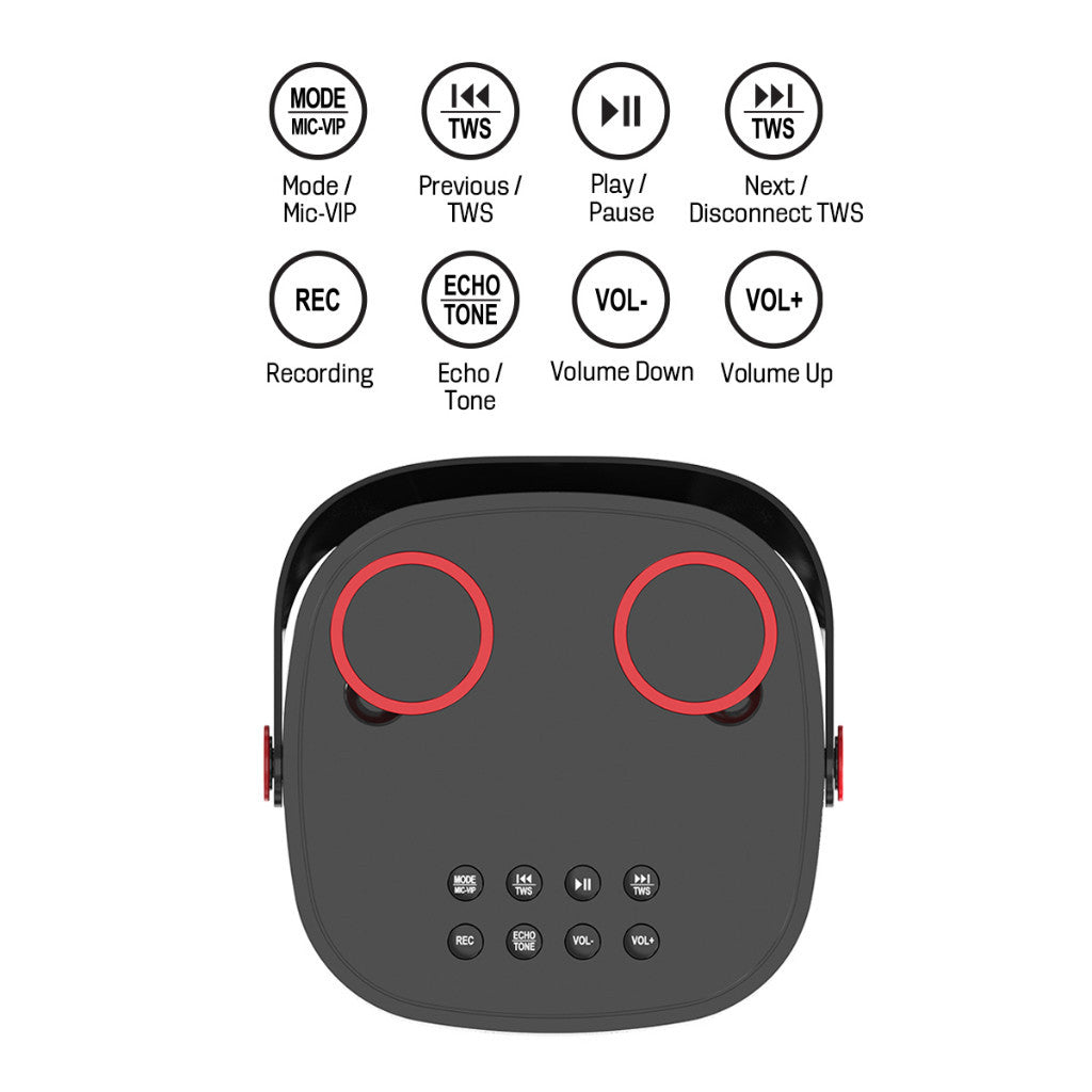Vinnfier VF Tango Pro 1 Cream Bluetooth Portable Karaoke Speaker with 2 Wireless Microphone